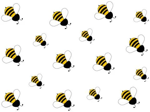 Wonderful design of hard-working bees Stock Illustration