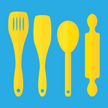 Wonderful design of a set of kitchen tools Illustrazione stock