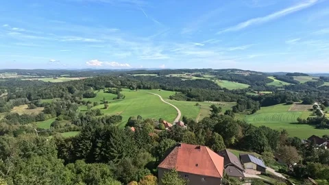 Wonderful distant view from the tower of the castle ruins in Brennberg Video stock 252191270