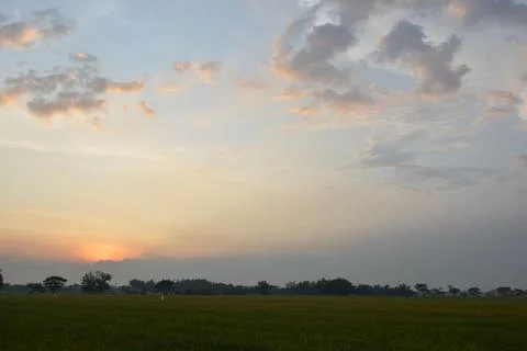 Wonderful dramatic clouds formation at the sky Stock Photos