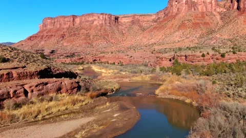 Wonderful drone flight down the Dolores River Video stock 325159882