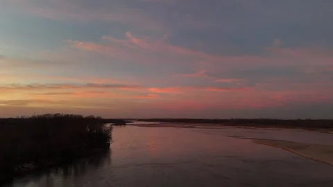 A wonderful evening by the river, sunset. Stock Footage 304688737