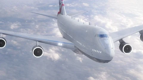 Wonderful front of plane gliding through clouds Stock Footage 120179568