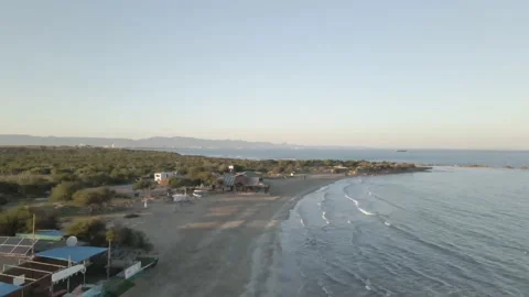 Wonderful landscape and sea waves. Nature views, aerial, beach, trees. Stock Footage 149264853