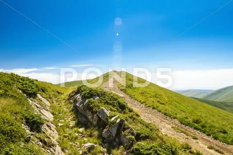 Wonderful landscape of Ukrainian Carpathian mountains Stock Photos