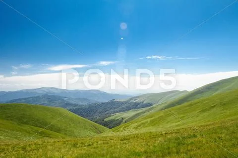 Wonderful landscape of Ukrainian Carpathian mountains Stock Photos