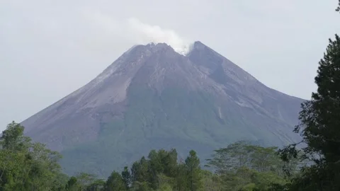 Wonderful Merapi Mountain in Yogyakarta Stock Footage 275871755