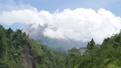 Wonderful Merapi Mountain in Yogyakarta Stock Footage 275871775