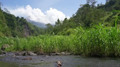 Wonderful Merapi Mountain in Yogyakarta Stock Footage 275871785