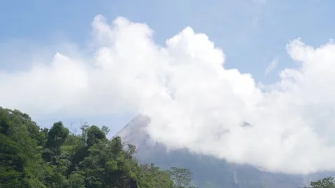 Wonderful Merapi Mountain in Yogyakarta Stock Footage 275871789