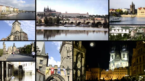 Wonderful prague, collage Stock-Footage 33730328