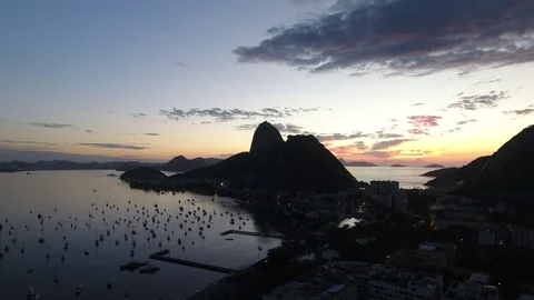 A wonderful sunrise facing the Sugar Loaf. Stock Footage 81136853