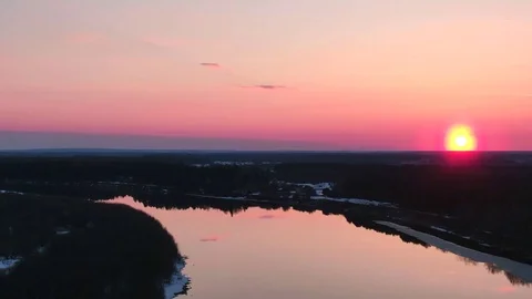 Wonderful sunset from drone Video stock 106473469