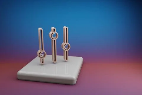 Wonderful  Three Equalizer Bars. Beautiful music symbol icons on a ceramic st Stock Illustration