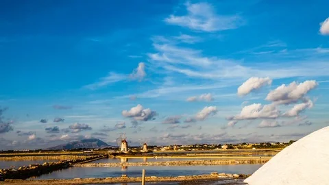 A wonderful timelaps of clouds over salt pans Stock Footage 82244231