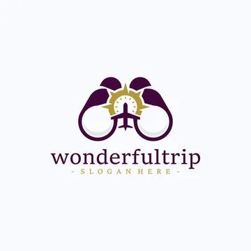 Wonderful trip logo design vector. Best tour visiting symbol template Stock Illustration