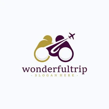 Wonderful trip logo design vector. Best tour visiting symbol template Stock Illustration