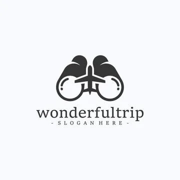 Wonderful trip logo design vector. Best tour visiting symbol template Stock Illustration