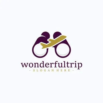 Wonderful trip logo design vector. Best tour visiting symbol template Stock Illustration