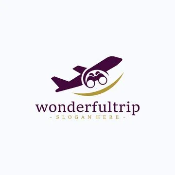 Wonderful trip logo design vector. Best tour visiting symbol template Stock Illustration