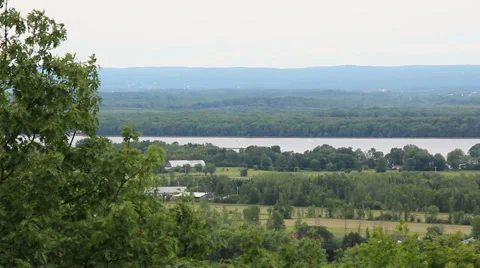 Wonderful view of distant fields in RIgaud, Quebec Stock Footage 62053813