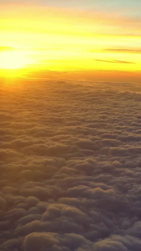 Wonderful View Of The Twilight Through An Airplane Window. Traveling air Stock Footage 332065842
