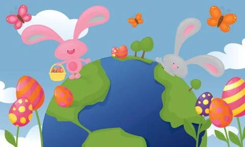 The wonderful world of easter. Stock Illustration