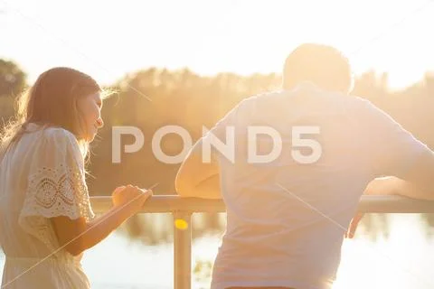 Wonderful young couple enjoy life together with natural outdoor leisure activity Stock Photos