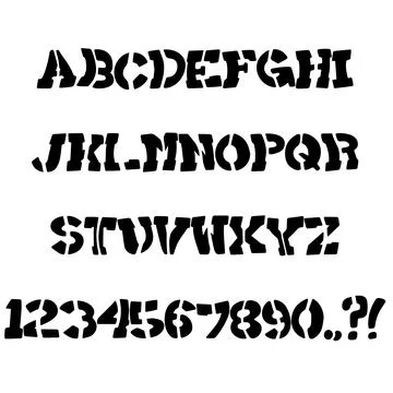 Wonky Glitch Distressed Typewriter typography font lettering ABC cartoon ve.. Stock Illustration