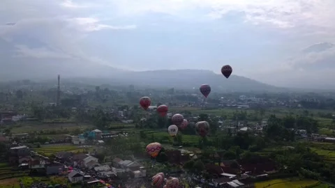 Wonosobo balloon festival in central Java, Indonesia. Stock Footage 241306814