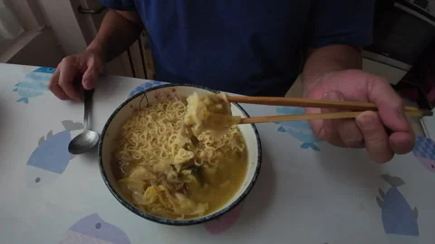 Wonton soup. Stock Footage 282176954