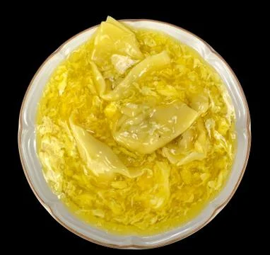 Wontons in egg drop soup Stock Photos