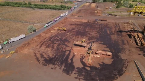 Wood and timber processing. A Pile Of Wood Chips At A Paper Mill Stock Footage 248121078