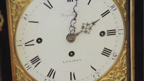 Wood antique clock Stock Footage 84546834