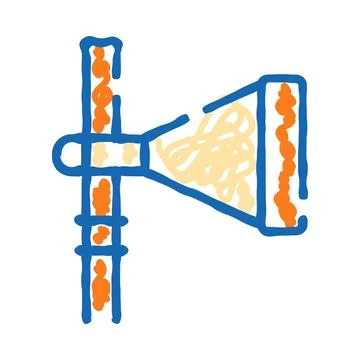 Wood axe chopping tool doodle drawing icon Stock Illustration