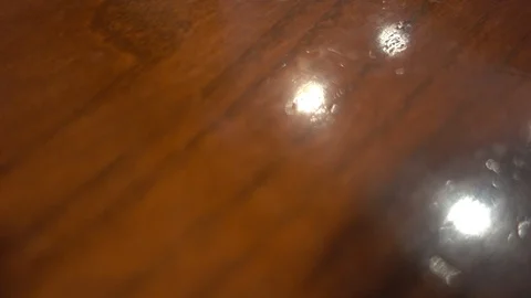 Wood Background With Lights Shining Down Panorama 4K Stock Footage 88950996