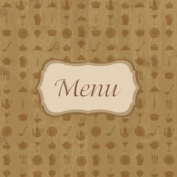 Wood background with menu Stock Illustration