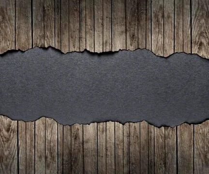 Wood background with paper frame Foto stock