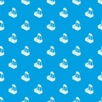 Wood balcony pattern seamless blue Stock Illustration