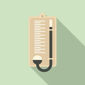 Wood barometer icon, flat style Stock Illustration