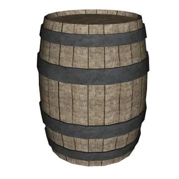 Wood barrel - 3D render Stock Illustration