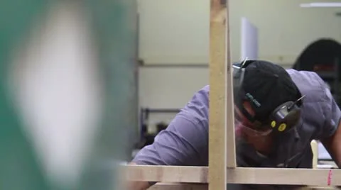Wood Being Glued Stock Footage 10800805