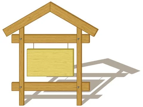 Wood billboard Stock Illustration