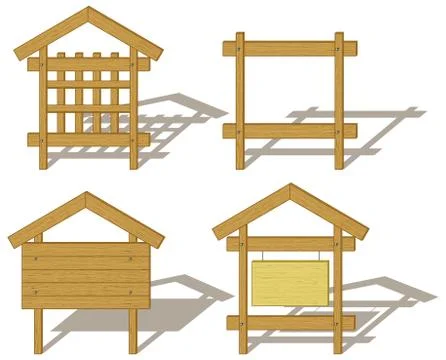 Wood billboards Stock Illustration