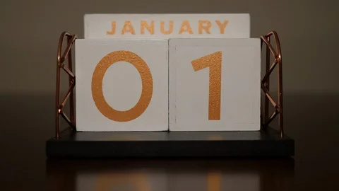 Wood Block Calendar Time Lapse Short Stock Footage