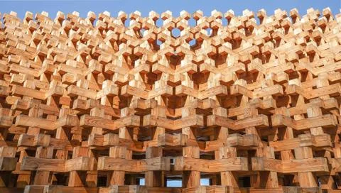 Wood block structure Stock Photos