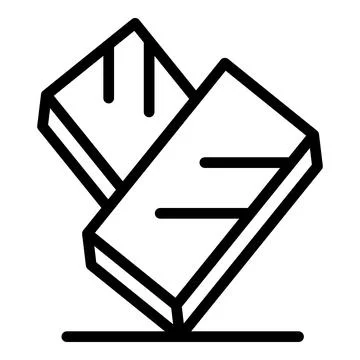 Wood blocks balancing on top of each other, lumber material icon Ilustración de archivo