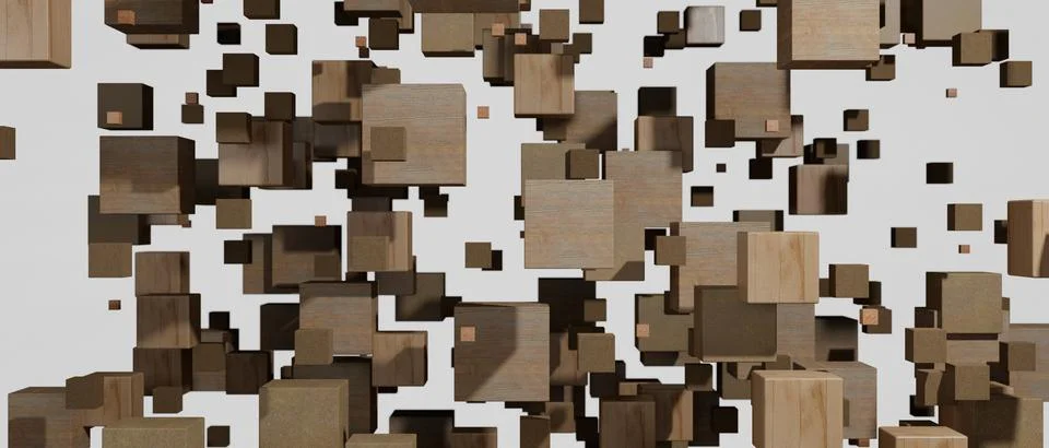 Wood blocks data technology concept background Stock Illustration