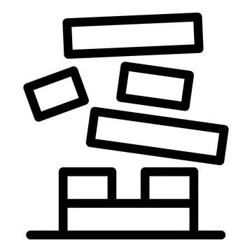 Wood blocks falling down from stack on white background Stock Illustration