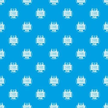 Wood board beer pub pattern vector seamless blue Illustrazione stock